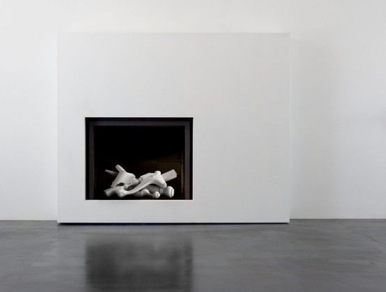 Surrealistic Gas Fireplace With Ceramic Logs | Fireplace design .