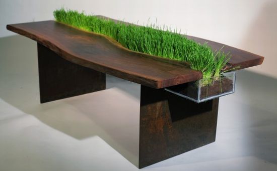 Table With A Planter Through Its Middle - DigsDi