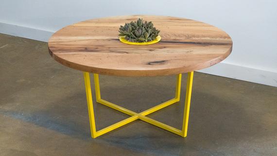 Steel and Wood Coffee Table with Planter Insert | Et