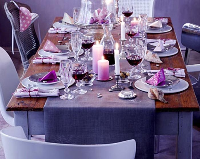 Great Purple Thanksgiving Table Decoratio