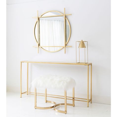 Bouffant Gold Dressing Stool in 2020 | Console table, Slim console .