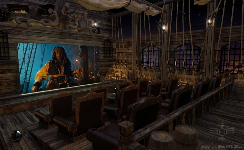 Pirates of the Caribbean home theatre room! Awesome! - not .