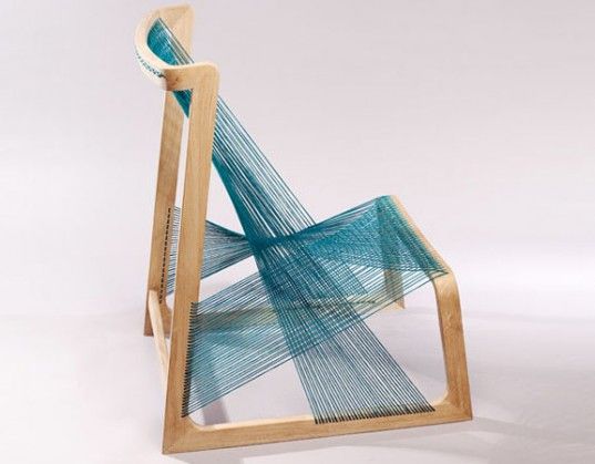 Alvisilkchair is an Eco Chair Inspired by Traditional Looms .