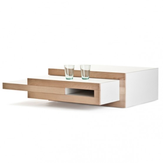 Transformable Minimalist Coffee Table That Grows If You Need .