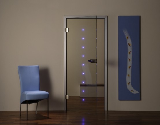 Transparent Interior Door With Built In Leds