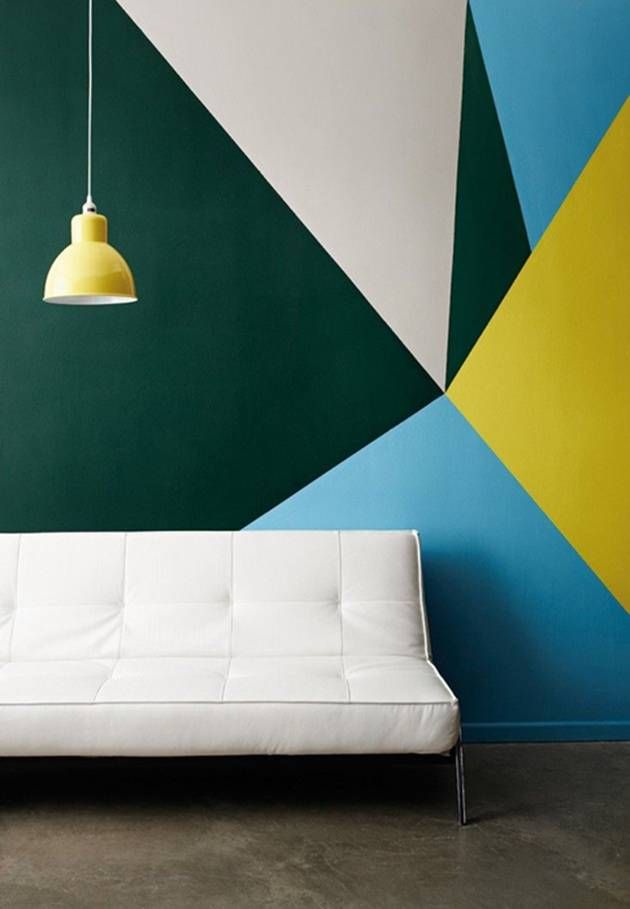 7 Clever Ways to Color Block Your Home | Geometric wall, Wall .