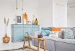 Turquoise And Amber Living Room Design With Upcycled Items - DigsDi