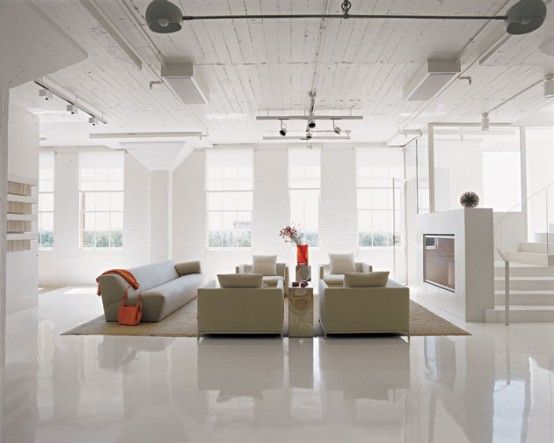 Ultra Minimalist White Apartment Interior Decor | Loft interior .