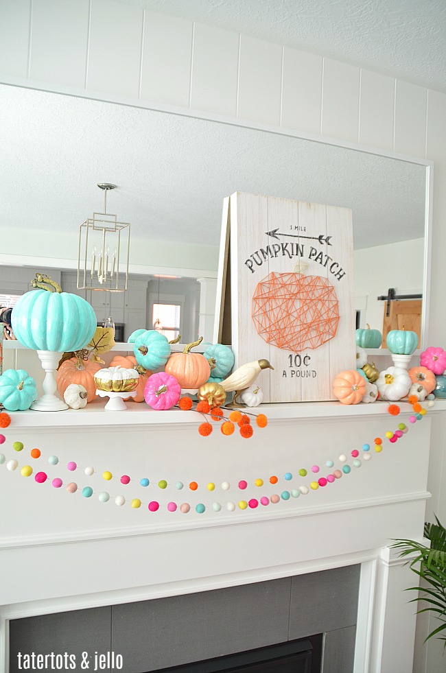 Bright and Colorful Mantel and Decor Ideas for Fal