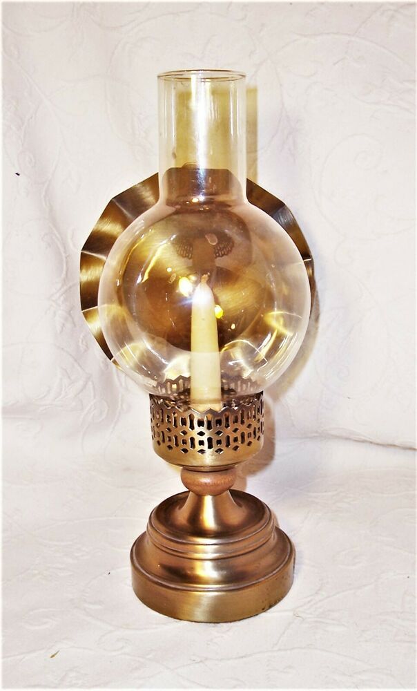 Unusual Reproduction Antique Oil Lamp Style Candle Holder with .