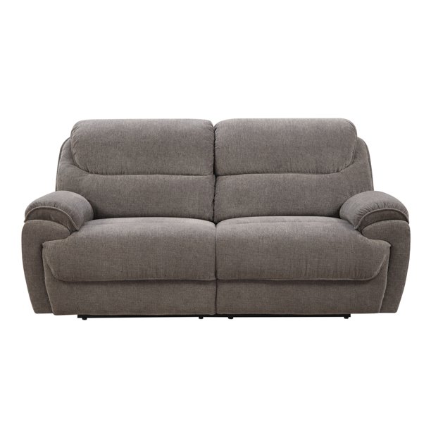 Emerald Home Kramer Gray Reclining Sofa with Pillow Top Back .