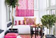 Very Feminine Apartment Interior Decor with Dominant Pink Color .