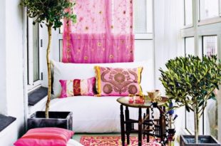 Very Feminine Apartment Interior Decor with Dominant Pink Color .