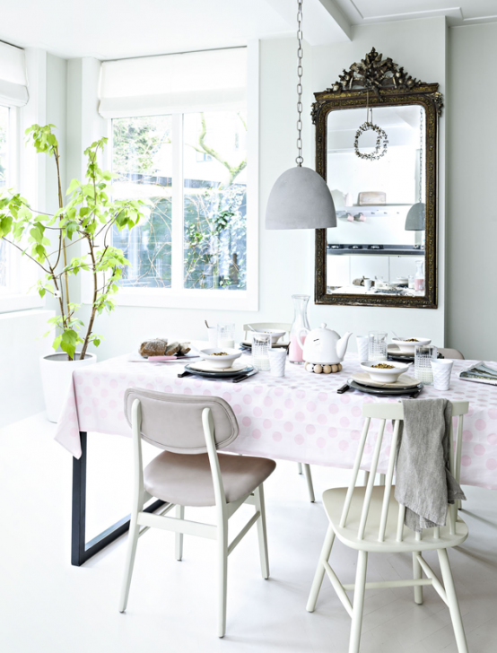 Vintage Feminine Home With Blush Pink Accents - DigsDi