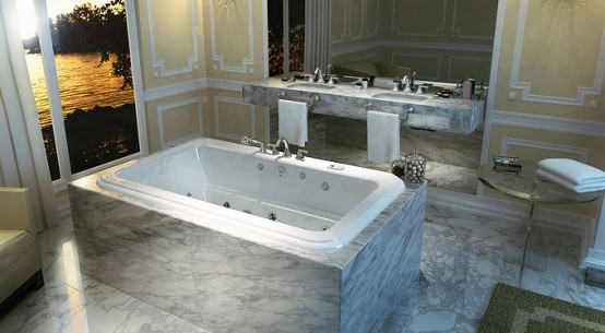 Vintage Looking Bathtub With Curved Design - Roman Bathtub by MAAX .