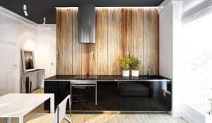 Cool Apartment Ideas Blending Wood into Black and White Interior .