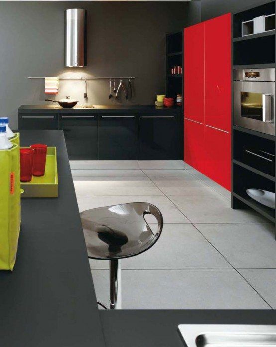 Gio Gloss Red – White, Black and Red Kitchen Design | Kitchen .