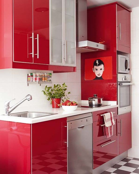 Over 30 Colorful Kitchens - The Cottage Market | Red kitchen decor .
