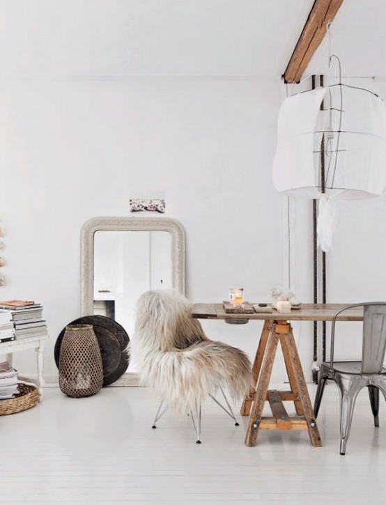 White Scandinavian Apartment With Natural Wood Accents - DigsDi