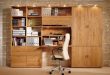 Wood Bookcase With Integrated Folding Desk For Kids Study Room By .